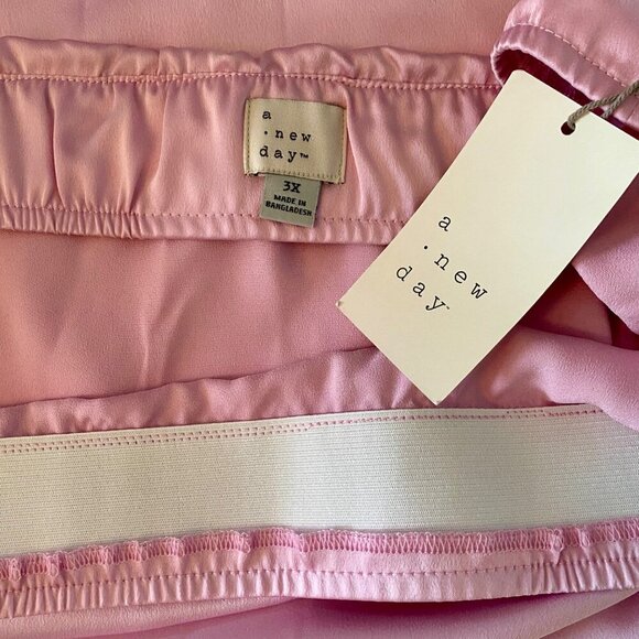A New Day Elastic Waist Pink Polyester Maxi Slip Skirt Women's 3X NEW NWT - Picture 6 of 9